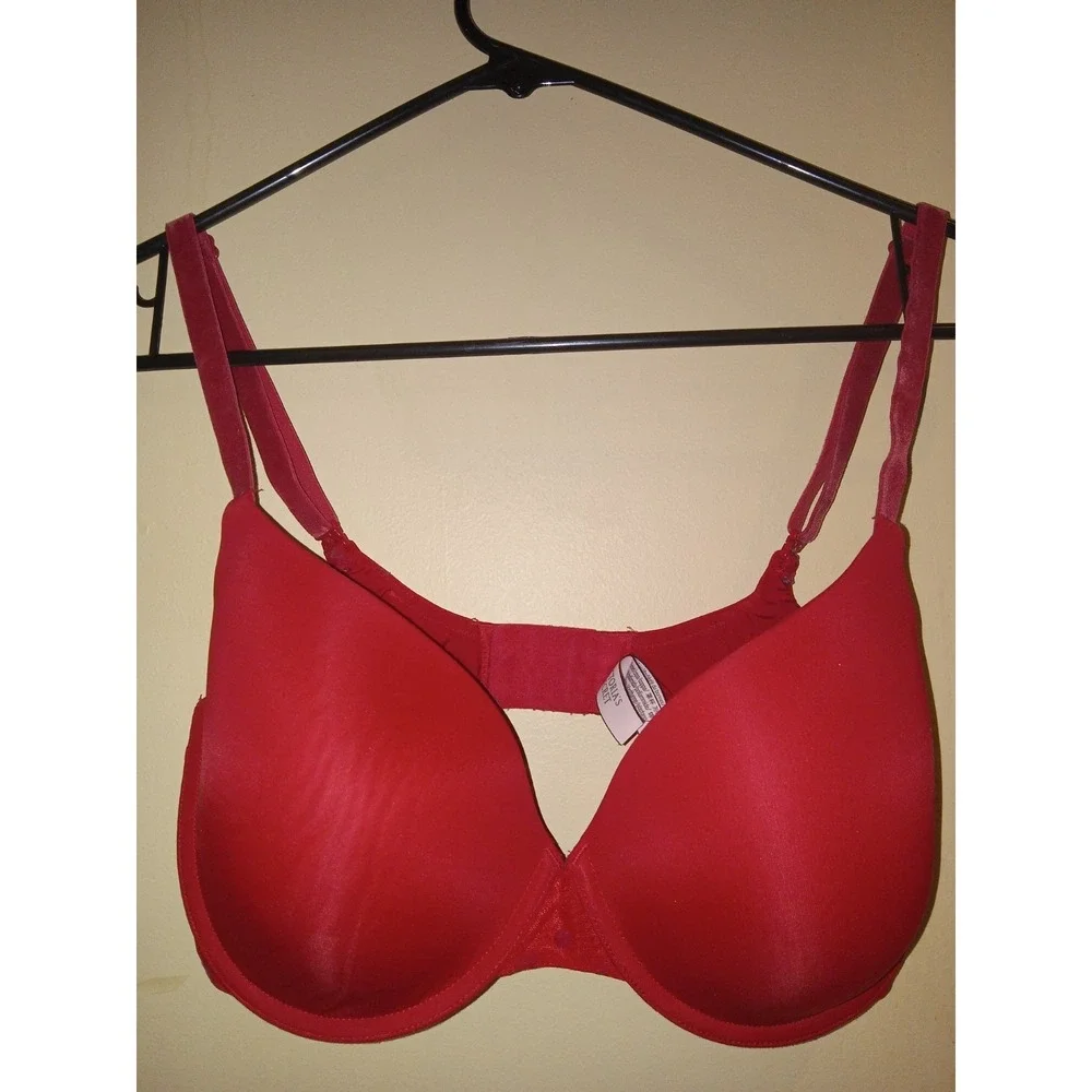 Victoria's Secret Red Underwire Uplift Semi Demi Bra 34DD